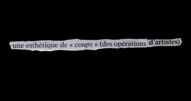 Une esthétique de coups (des opérations d’artistes) / Raphaële Bezin